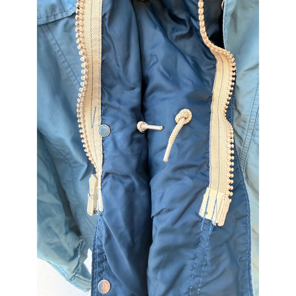 Woolrich Hooded Utility Jacket Blue Zip Front Outdoor Jacket Mens M - Picture 3 of 6